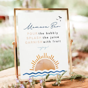 Affiche Panneau de bar Momosa de coucher de soleil tropica