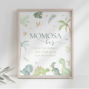 Affiche Panneau de bar Momosa pour Baby Shower Baby Dino