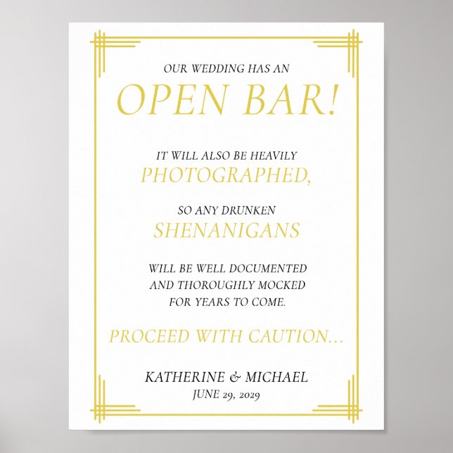 Affiche Panneau de bar ouvert Citron Vert Elegant Island (Devant)