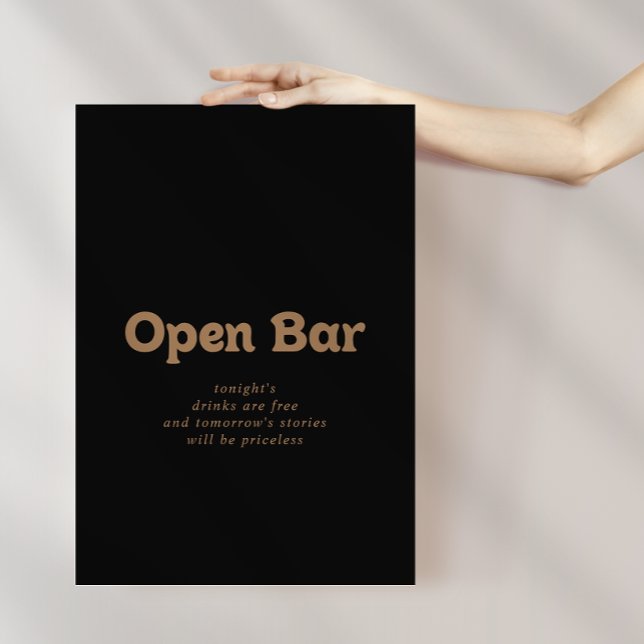 Affiche Panneau de bar ouvert de mariage minimal classique (Créateur téléchargé)