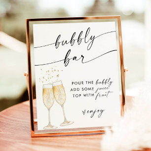 Affiche Panneau de bar pétillant pour mariage bohème   Pan
