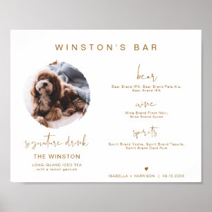 Affiche Panneau de bar pour boisson signature pour animaux