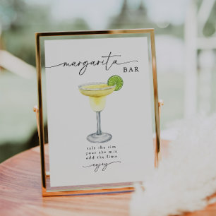 Affiche Panneau de bar pour Margarita simple élégant