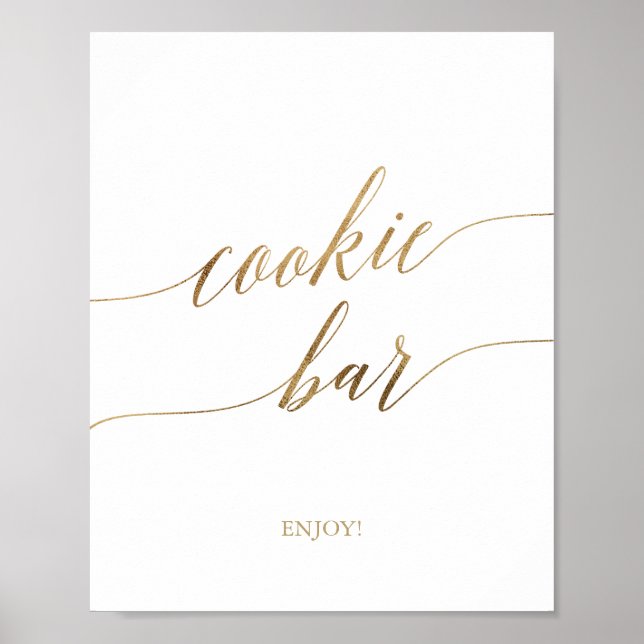 Affiche Panneau de barre de biscuits à calligraphie dorée  (Devant)