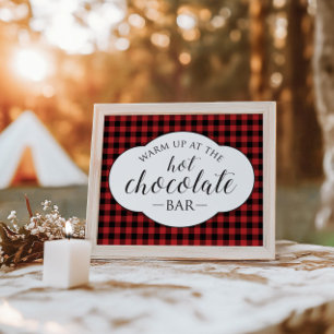 Affiche Panneau de barre de chocolat chaud à carreaux Buff