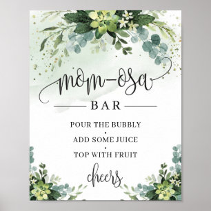 Affiche Panneau de barre de fleurs succulentes eucalyptus
