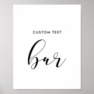 Affiche Panneau de barre de mariage personnalisé