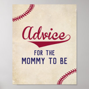 Affiche Panneau de baseball Baby shower à thème Conseils p