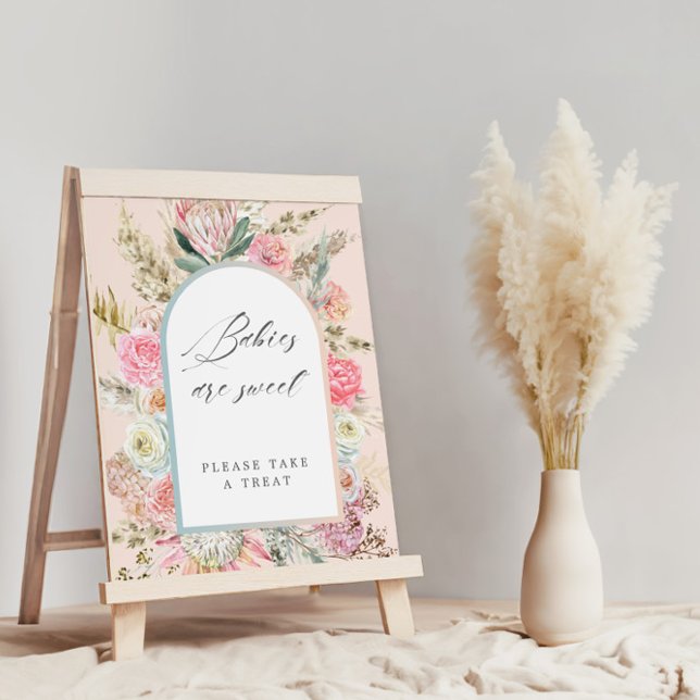 Affiche Panneau de bébé en fleurs bohème Baby In Bloom (Créateur téléchargé)