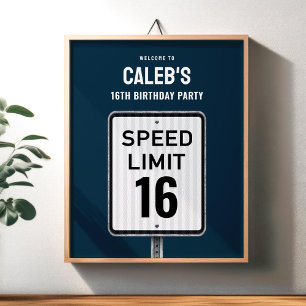 Affiche Panneau de bienvenue 16e anniversaire Limite de vi