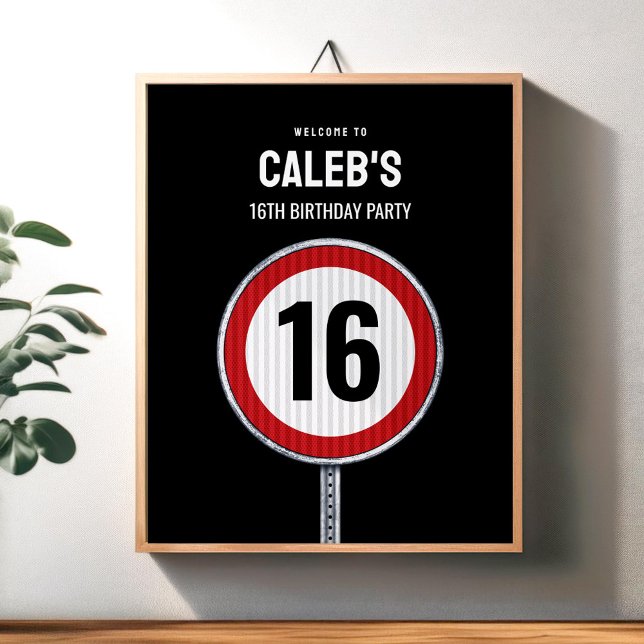 Affiche Panneau de bienvenue 16e anniversaire Limite de vi (Créateur téléchargé)