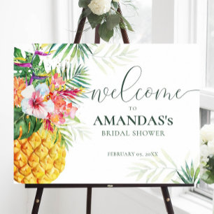 Affiche Panneau de bienvenue à la douche tropicale aux mot