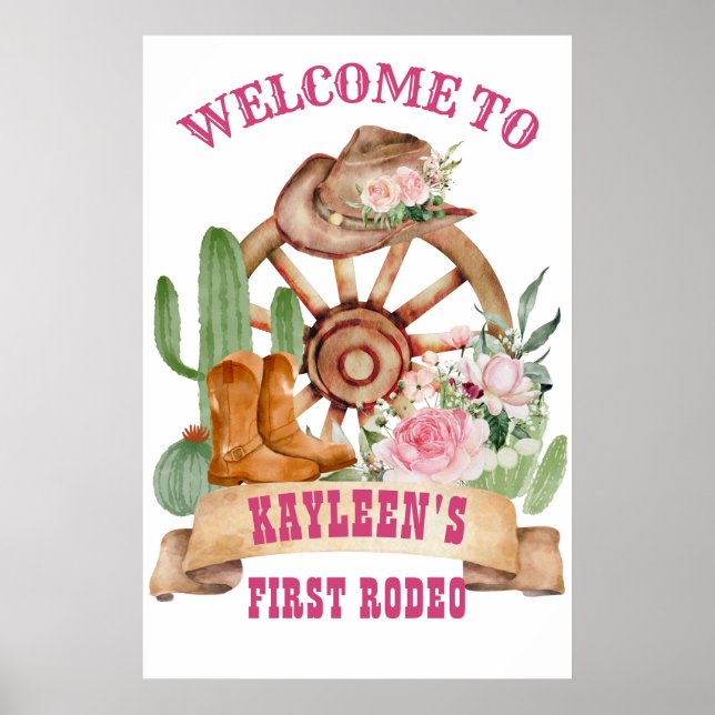 Affiche Panneau de bienvenue à la ferme de chevaux de rodé (Devant)