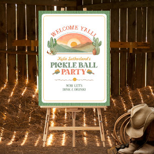 Affiche Panneau de bienvenue à la fête de pickleball weste
