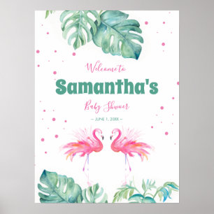Affiche Panneau de bienvenue à la fête du Flamant Tropical