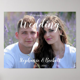 Affiche Panneau de bienvenue à notre mariage avec photo