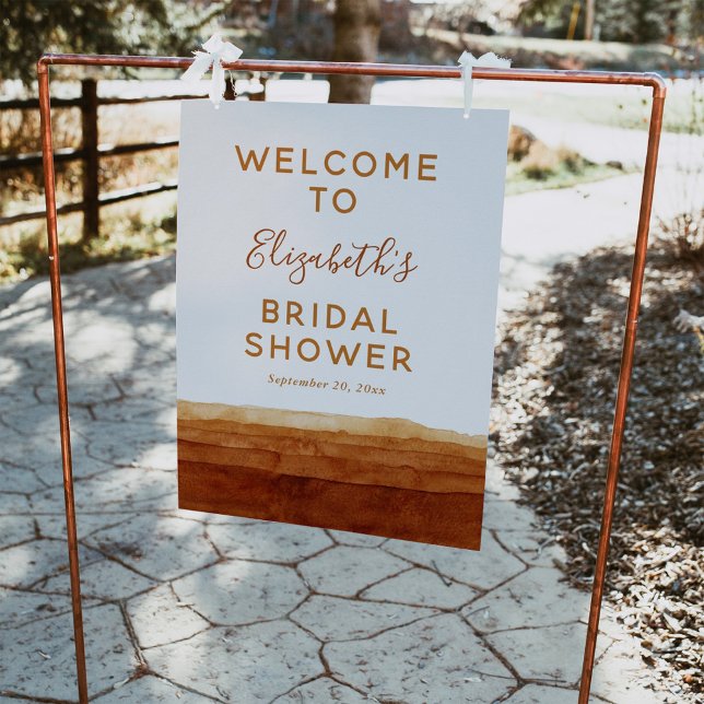 Affiche Panneau de bienvenue abstrait désert en aquarelle  (Créateur téléchargé)