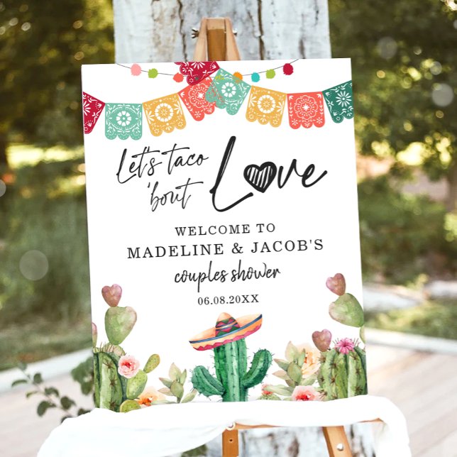 Affiche Panneau de bienvenue Amour à tacos Fiesta Cactus D (Créateur téléchargé)