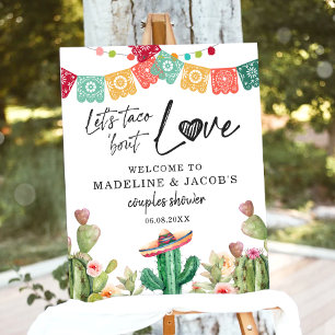 Affiche Panneau de bienvenue Amour à tacos Fiesta Cactus D