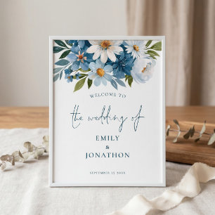 Affiche Panneau de bienvenue au mariage imprimable avec fl
