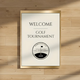 Affiche Panneau de bienvenue au nom du tournoi de golf Gol