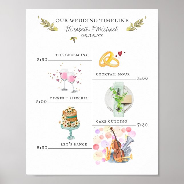 Affiche Panneau de bienvenue au programme du mariage (Devant)