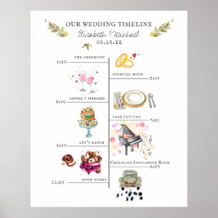 Affiche Panneau de bienvenue au programme du mariage