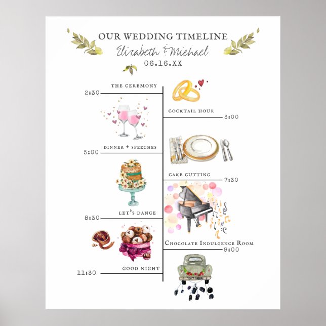 Affiche Panneau de bienvenue au programme du mariage (Devant)