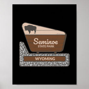 Affiche Panneau de bienvenue au Seminoe State Park Wyoming