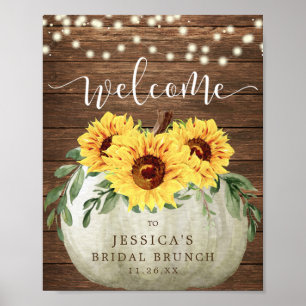 Affiche Panneau de bienvenue aux tournesols de citrouille 