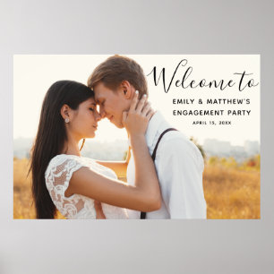 Affiche Panneau de bienvenue avec photo moderne pour la fê