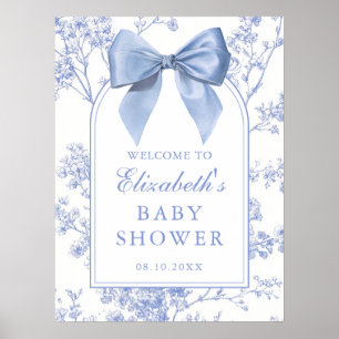 Affiche Panneau de bienvenue Baby Shower Arc-en-ciel Bleu 