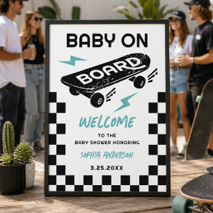 Affiche Panneau de bienvenue Baby Shower Baby on Board Ska