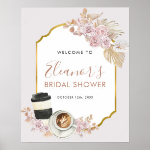 Affiche Panneau de bienvenue Baby Shower Boho Love is Brew