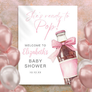 Affiche Panneau de bienvenue Baby Shower Bouteille de Soda