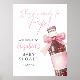 Affiche Panneau de bienvenue Baby Shower Bouteille de soda