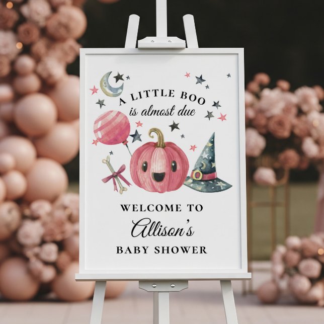 Affiche Panneau de bienvenue Baby Shower Citrouille Rose (Créateur téléchargé)
