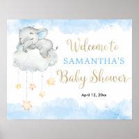 Panneau de bienvenue baby shower d'éléphant de gar