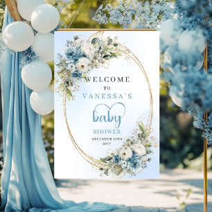 Affiche Panneau de bienvenue Baby Shower Floral Aquarelle
