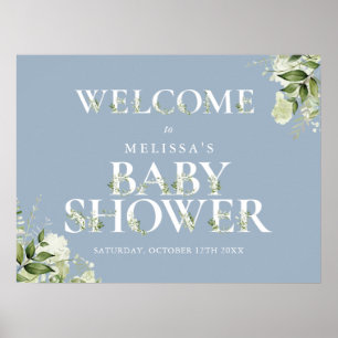 Affiche Panneau de bienvenue Baby Shower Lettre de verdure