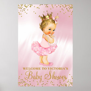 Affiche Panneau de bienvenue Baby Shower Princesse Tutu Bl