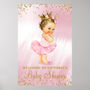 Affiche Panneau de bienvenue Baby Shower Princesse Tutu Br