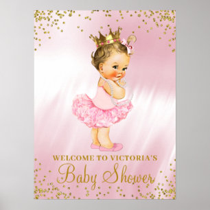 Affiche Panneau de bienvenue Baby Shower Princesse Tutu Br