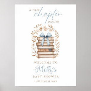 Affiche Panneau de bienvenue Baby Shower Storybook Blue Bo