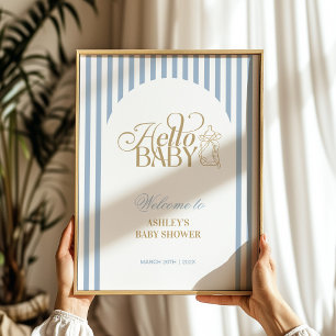 Affiche Panneau de bienvenue Baby Shower Vintage Arches Ra