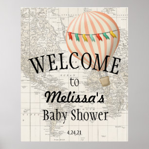 Affiche Panneau de bienvenue ballon Oh les endroits où ell