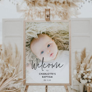 Affiche Panneau de bienvenue baptême photo bohème