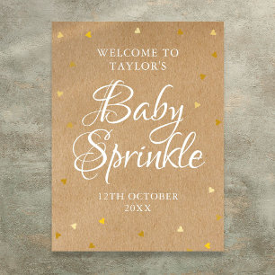 Affiche Panneau de bienvenue Boho Baby Sprinkle Gold Love