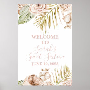 Affiche Panneau de bienvenue Boho Sweet 16