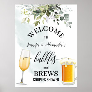Affiche Panneau de bienvenue Bulles et Boissons